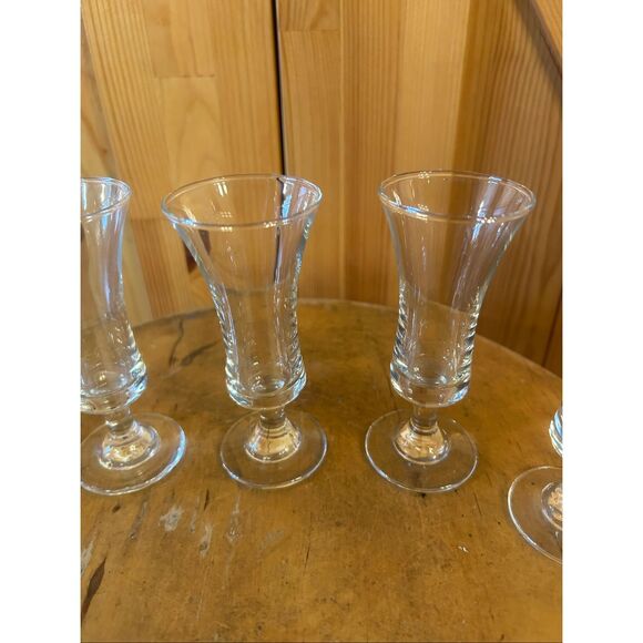 Vintage Mini Clear Glasses Apertiff Codials Shots set of 5 (5268) - Picture 3 of 9